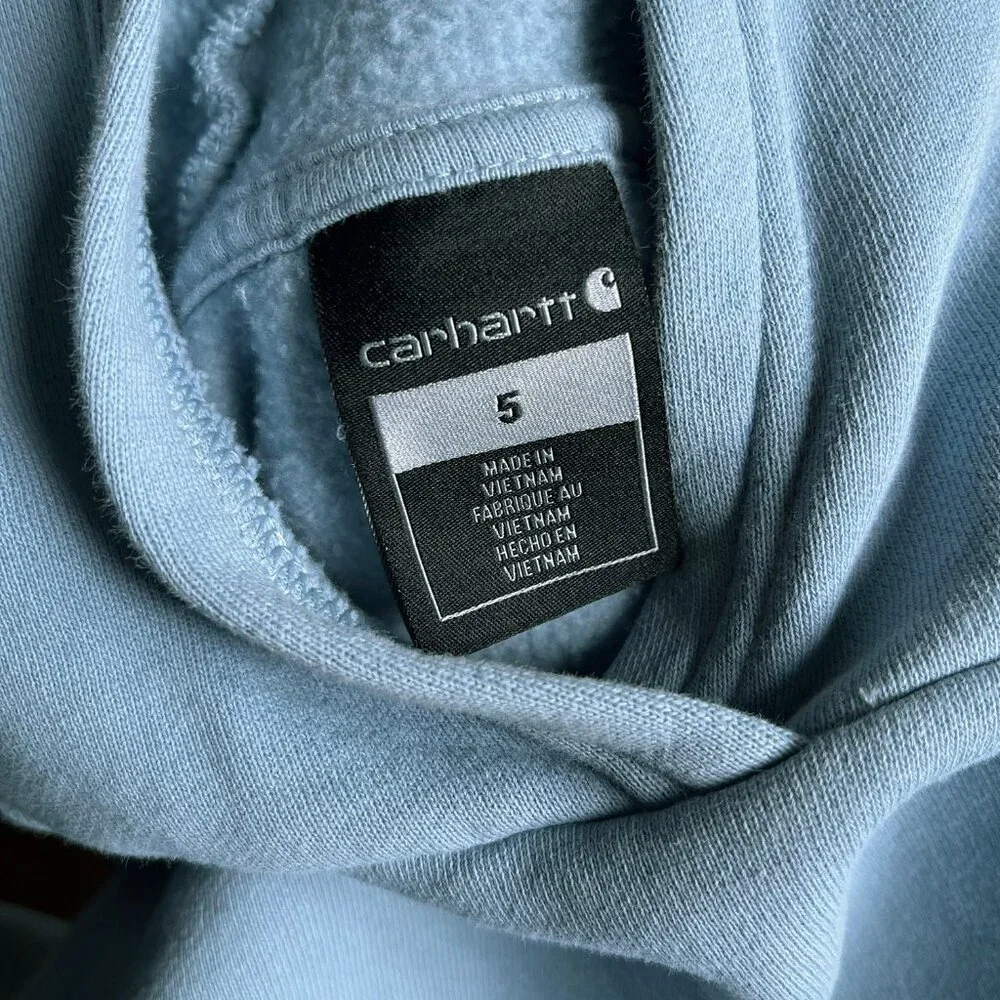 Carhartt light blue logo hoodie 5